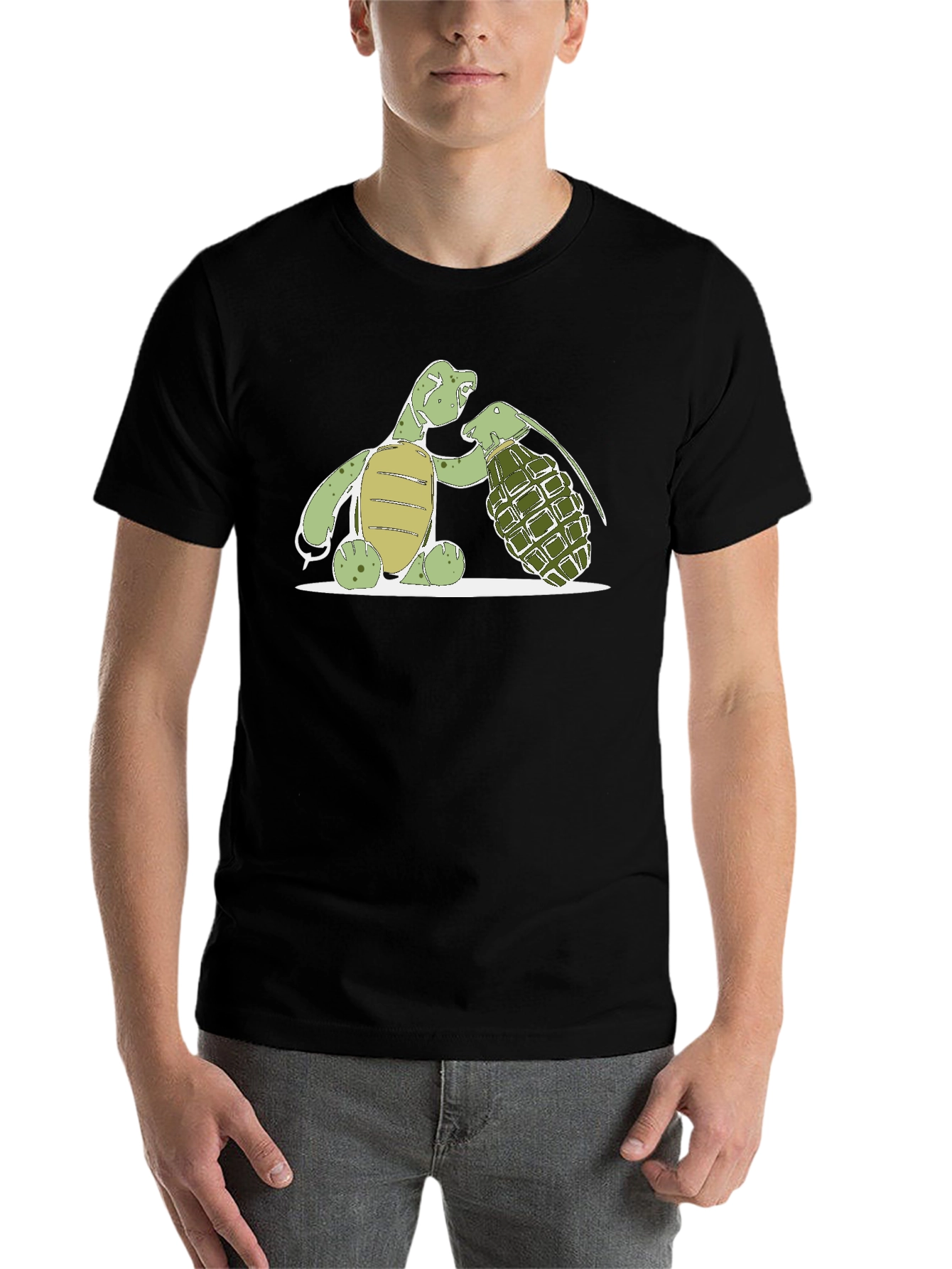 Black Turtle Grenade Graphic T-Shirt view 7