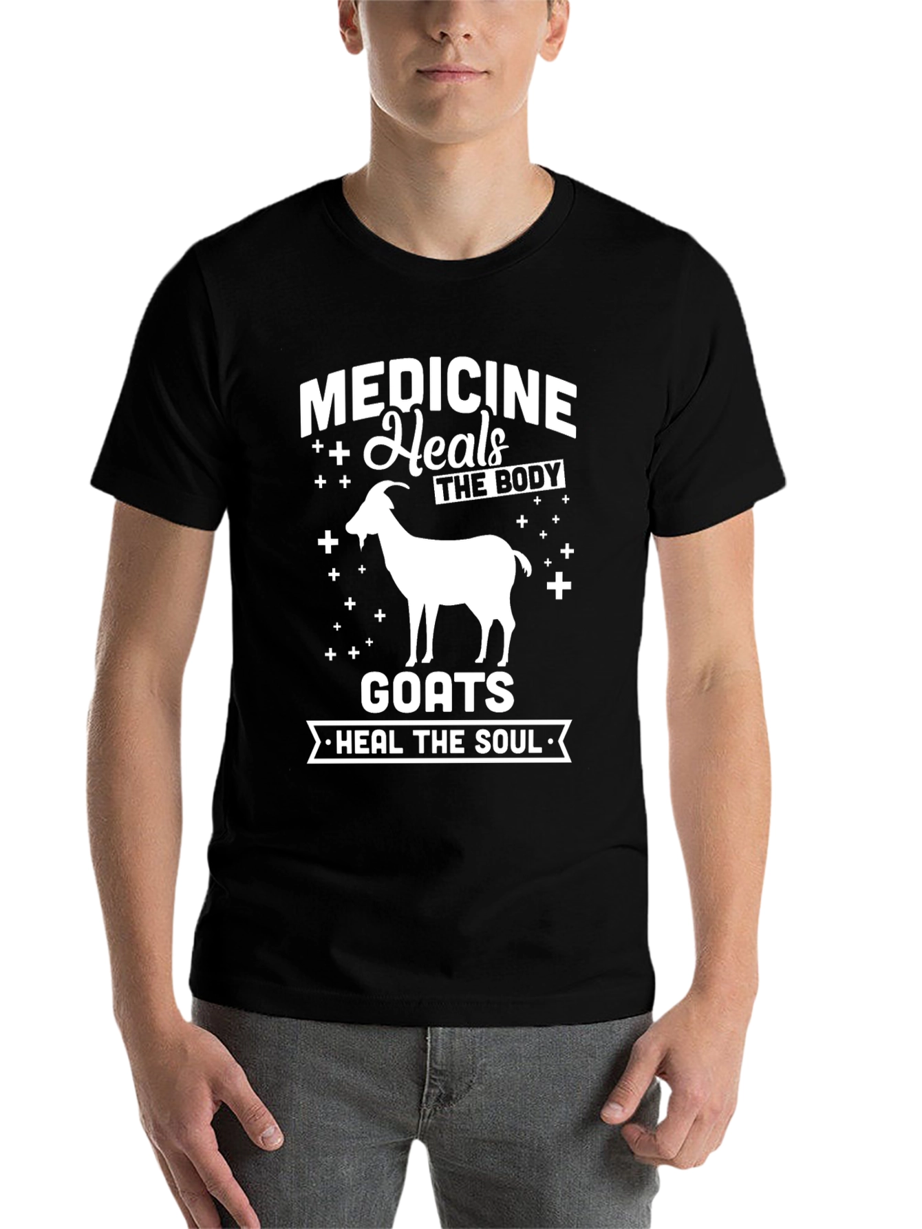 Black Medicine Heals, Goats Heal T-Shirt view 7