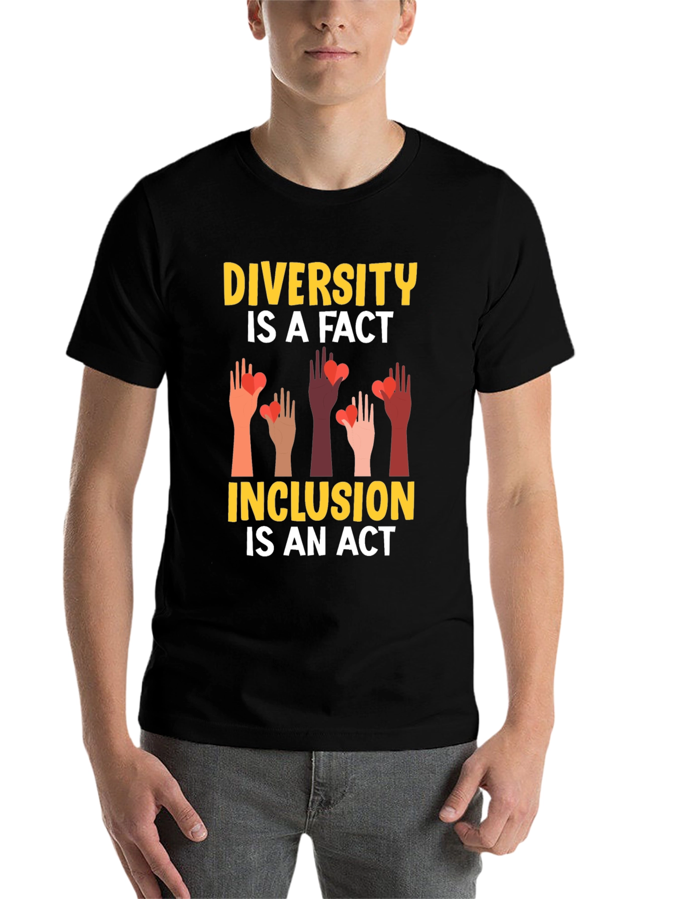 Black Diversity Inclusion T-Shirt view 7