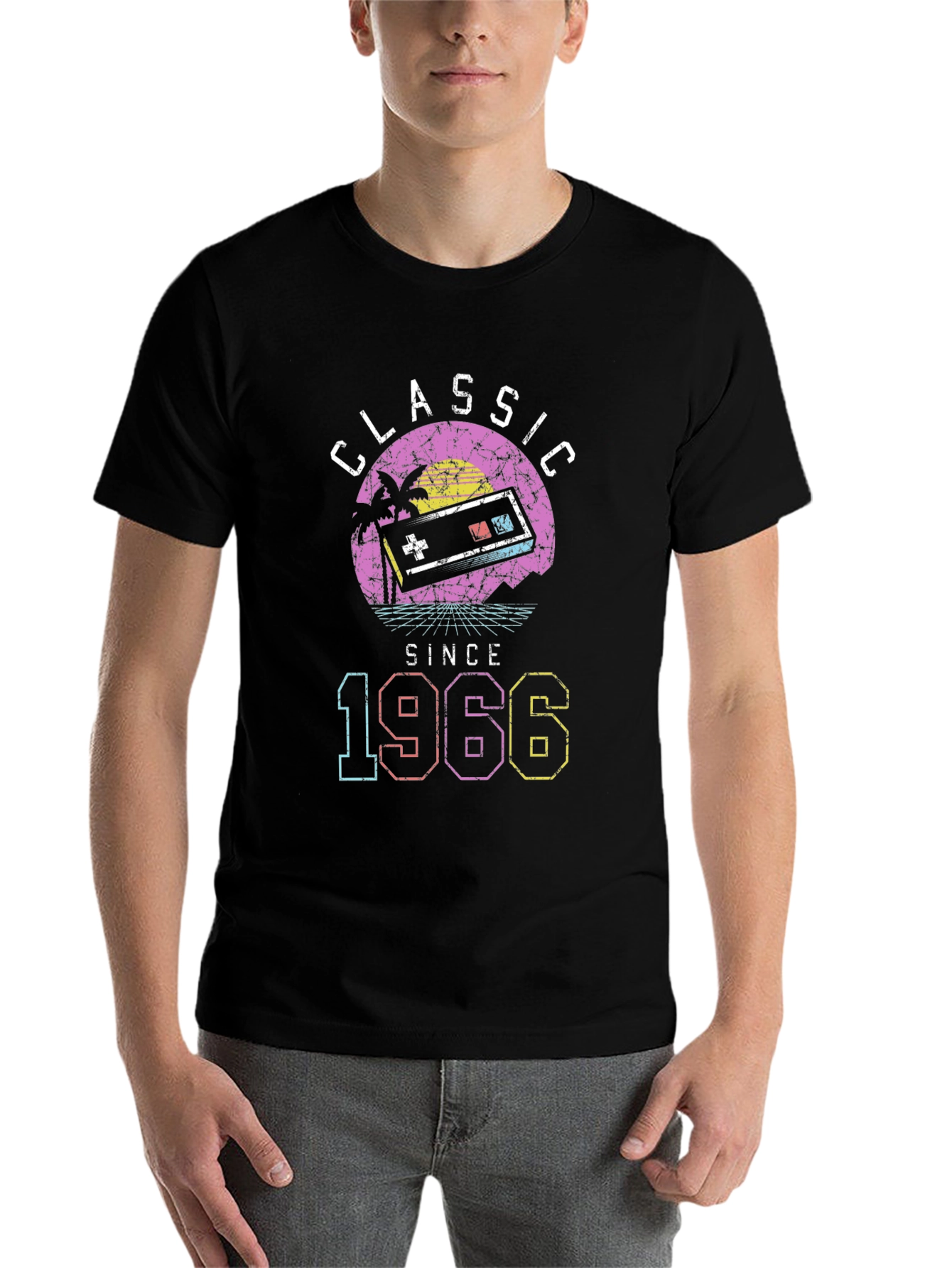 Black Classic Since 1966 Gamer T-Shirt Retro view 7