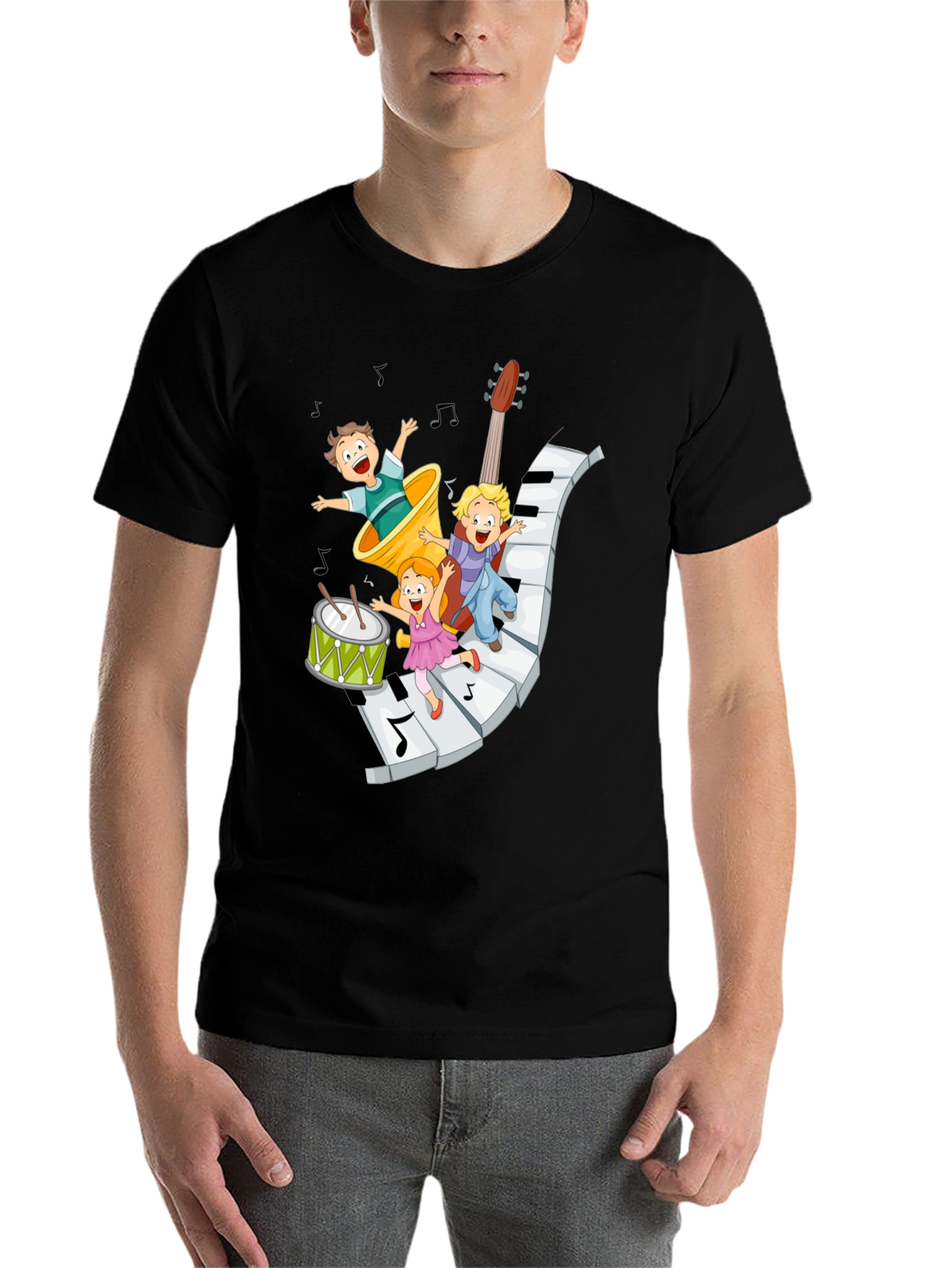 Black Musical Kids Graphic T-Shirt view 7
