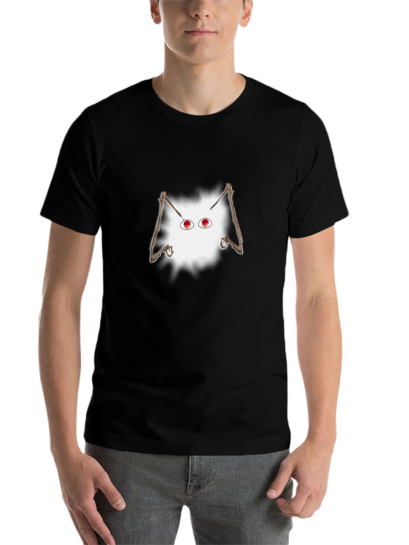 Black Eerie Eyes Graphic Tee - Unique Halloween Style view 7