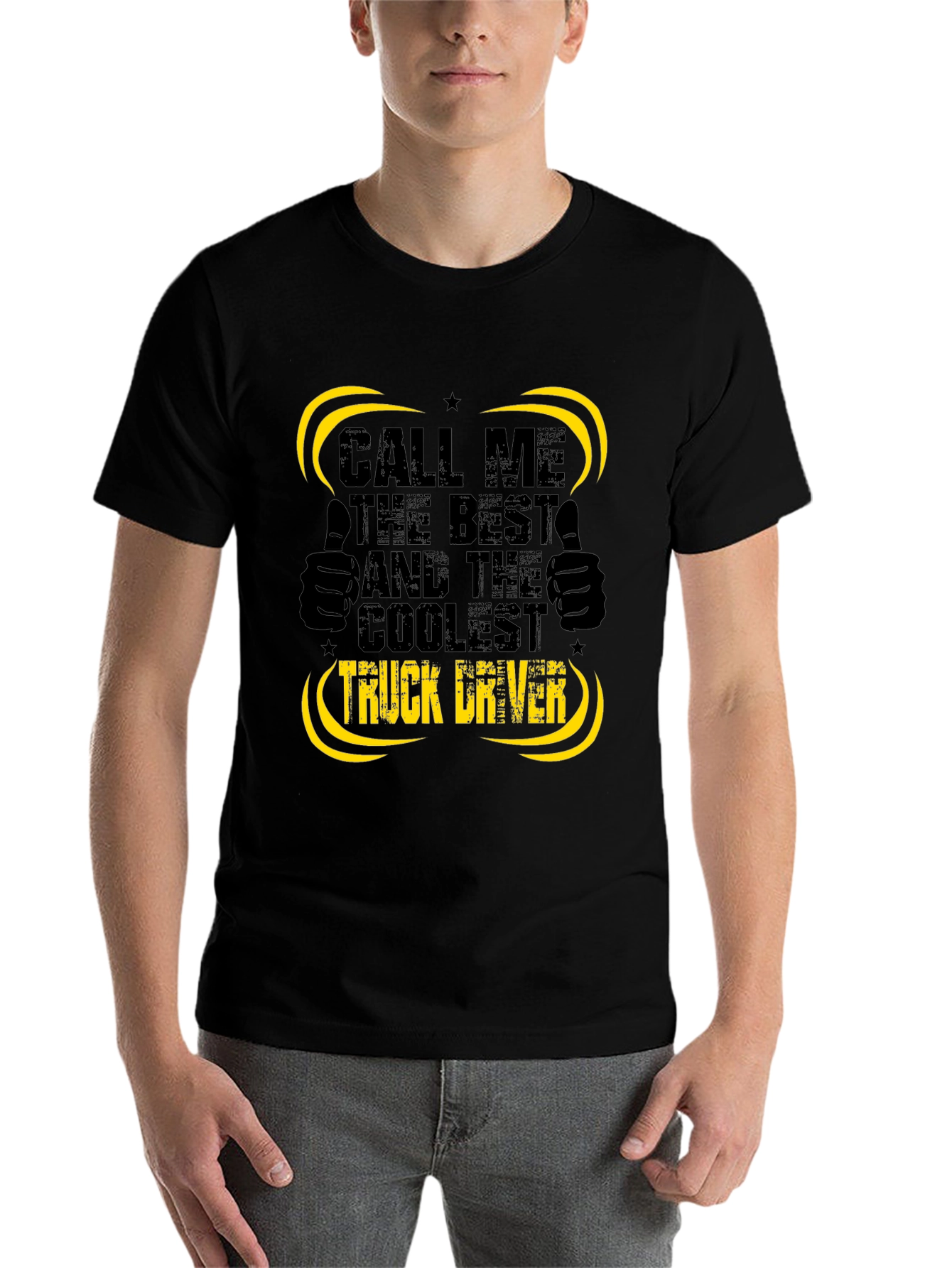 Black Coolest Truck Driver Black T-Shirt view 7