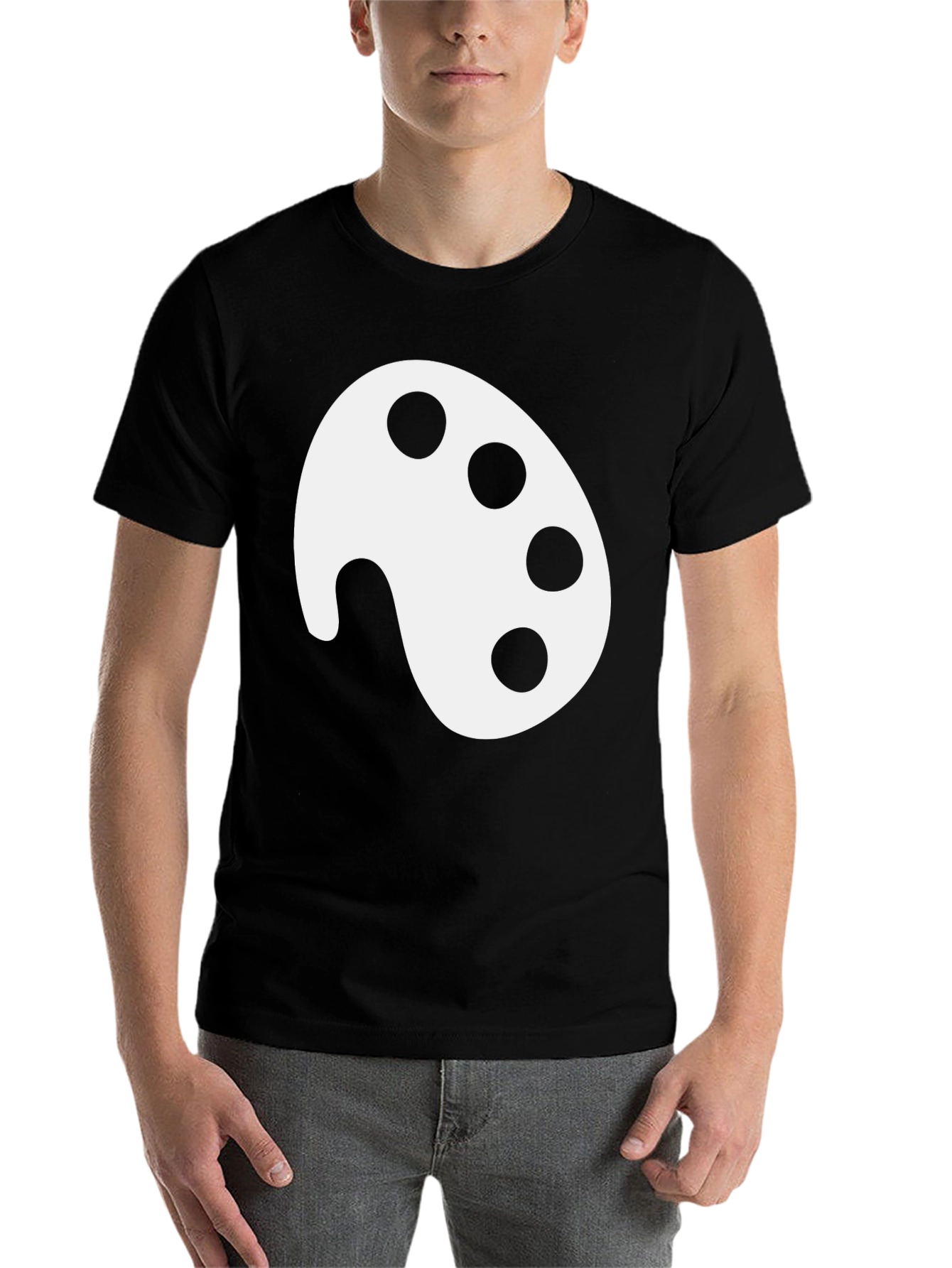 Black Artist Palette Black T-Shirt - Painter's Essential view 7