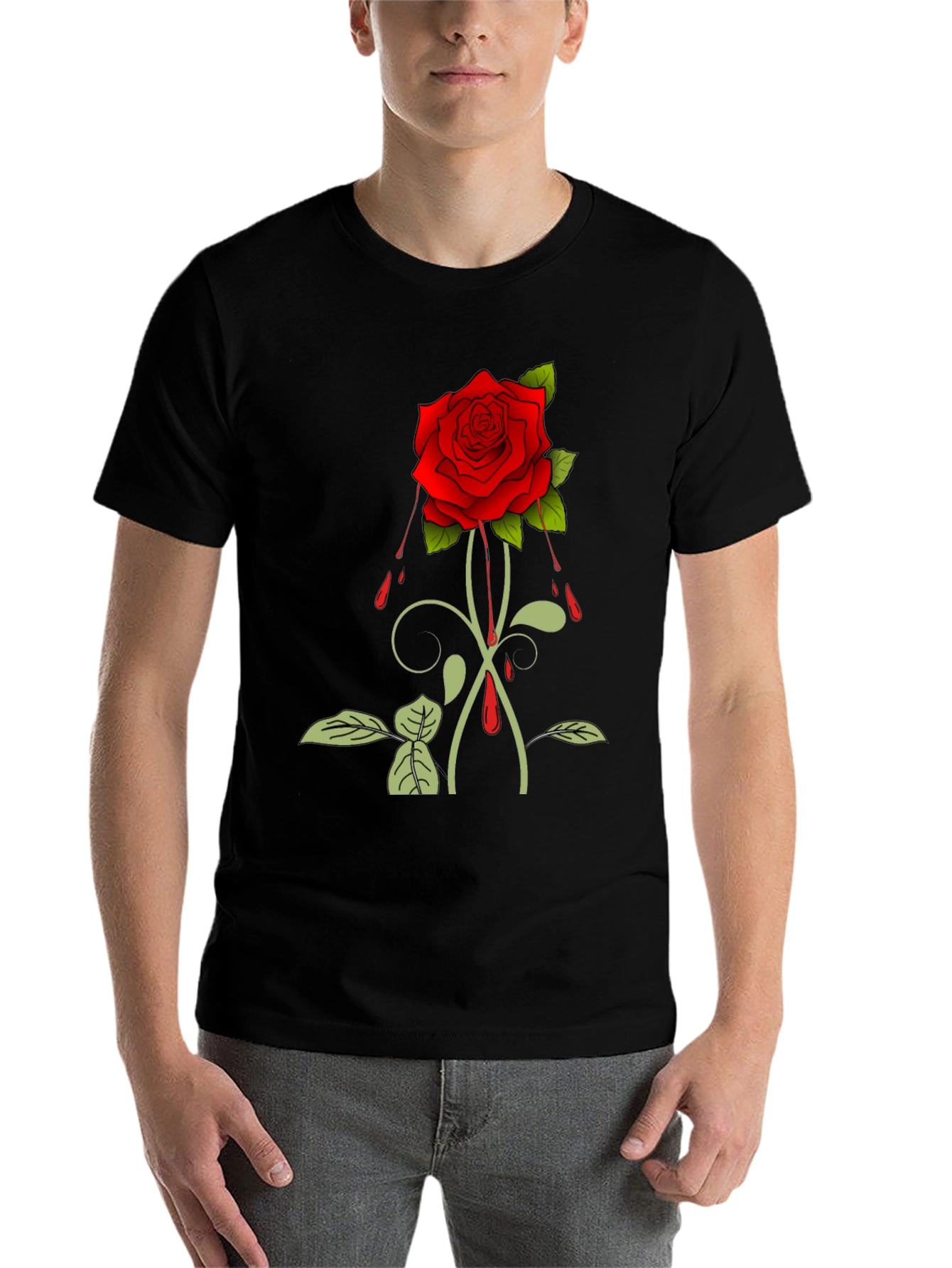 Black Rose Graphic T-Shirt - Black view 7