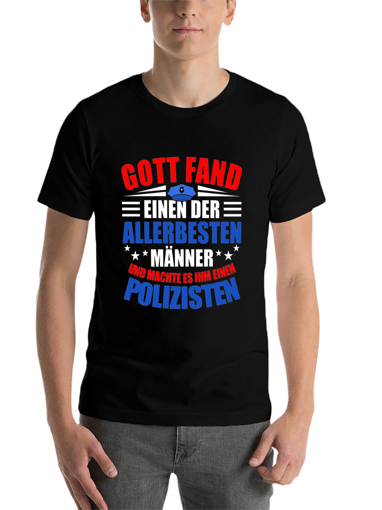 Black Gott Fand Policeman T-Shirt - Best Man view 7