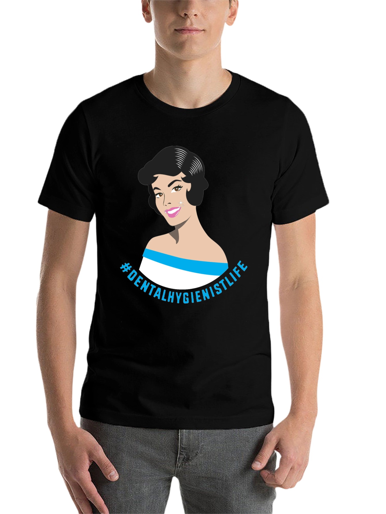 Black Dental Hygienist Life Graphic Tee - Black view 7