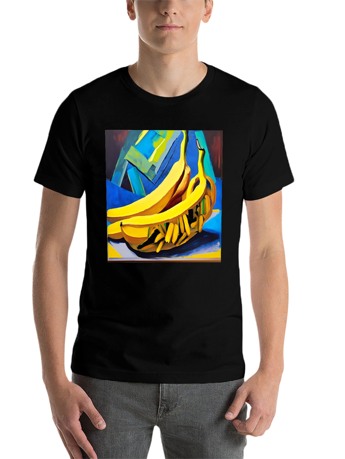 Black Abstract Banana T-Shirt view 7