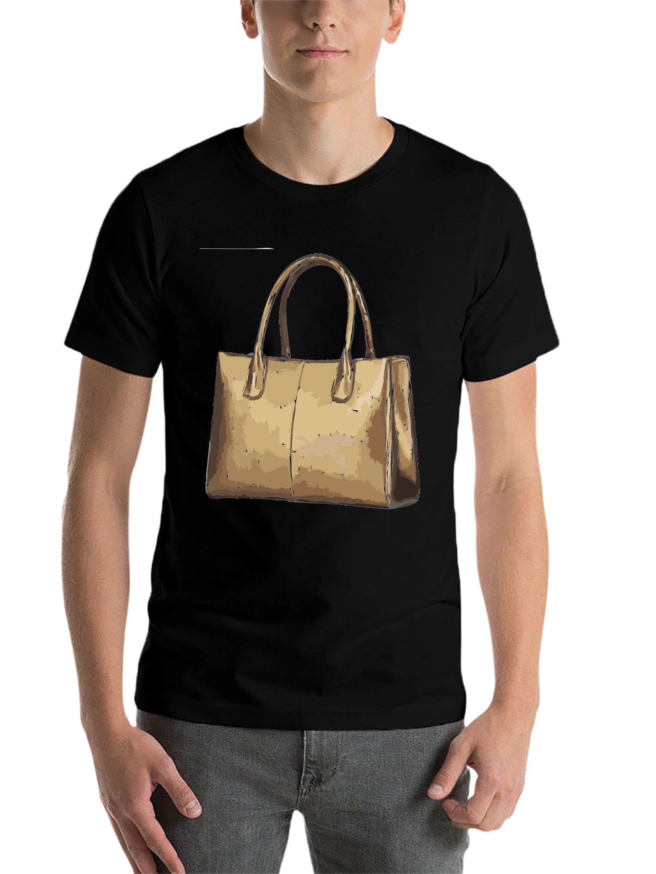 Black Graphic Tee - Handbag Design - Casual Unisex T-Shirt view 7