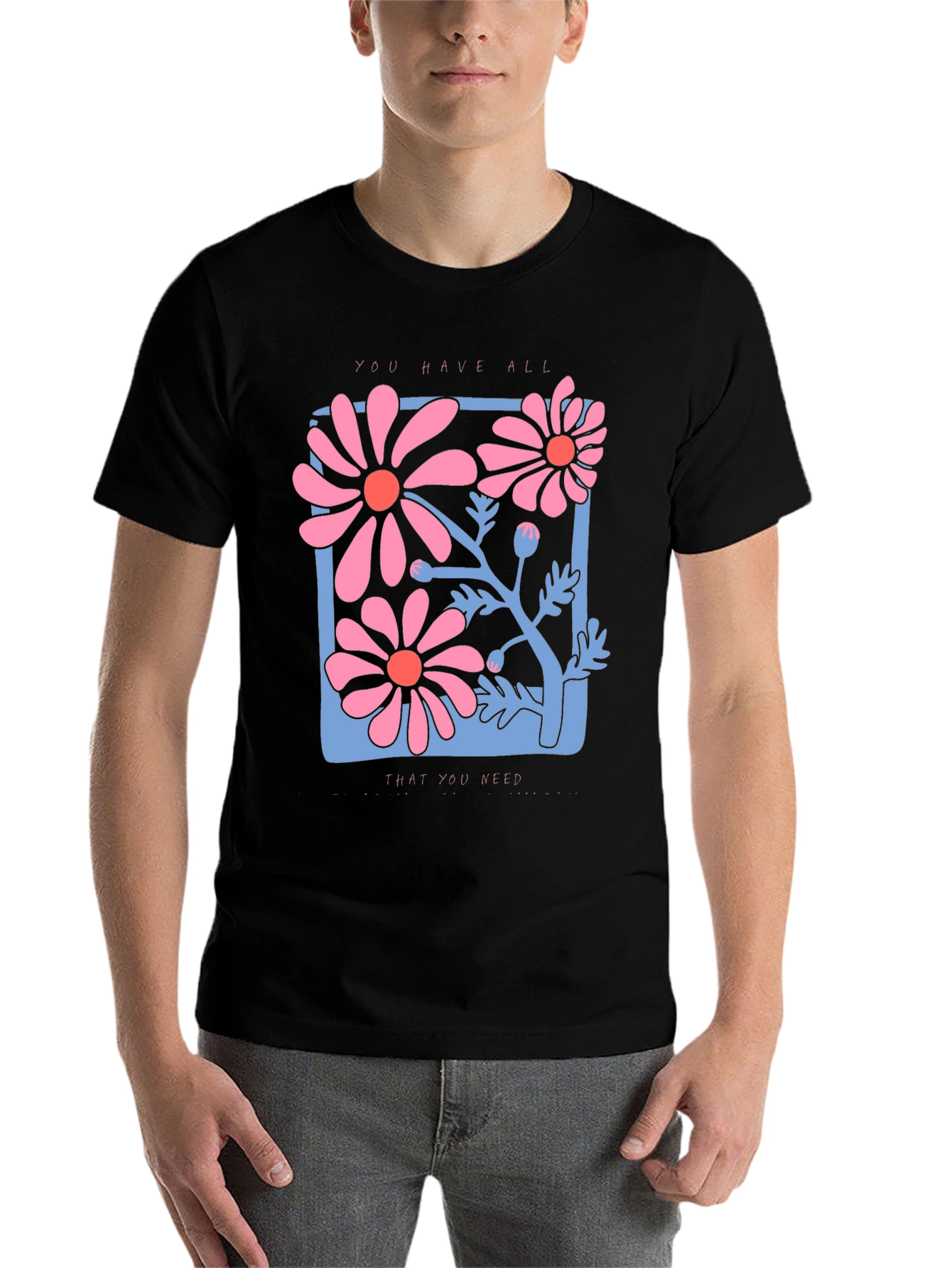 Black Floral Graphic Tee - You Have All That You Need view 7