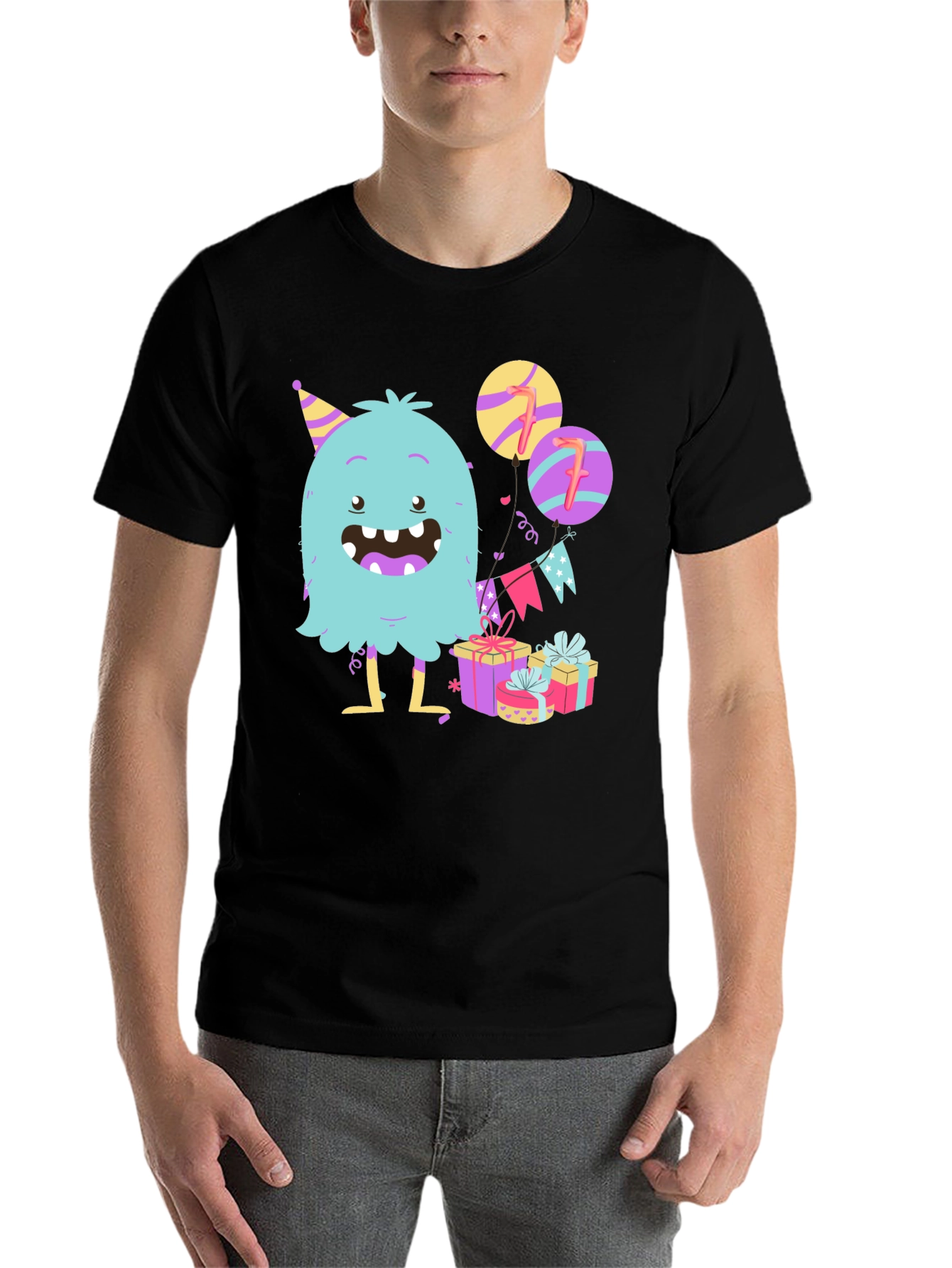 Black Birthday Monster Graphic Tee - 7th Birthday! view 7
