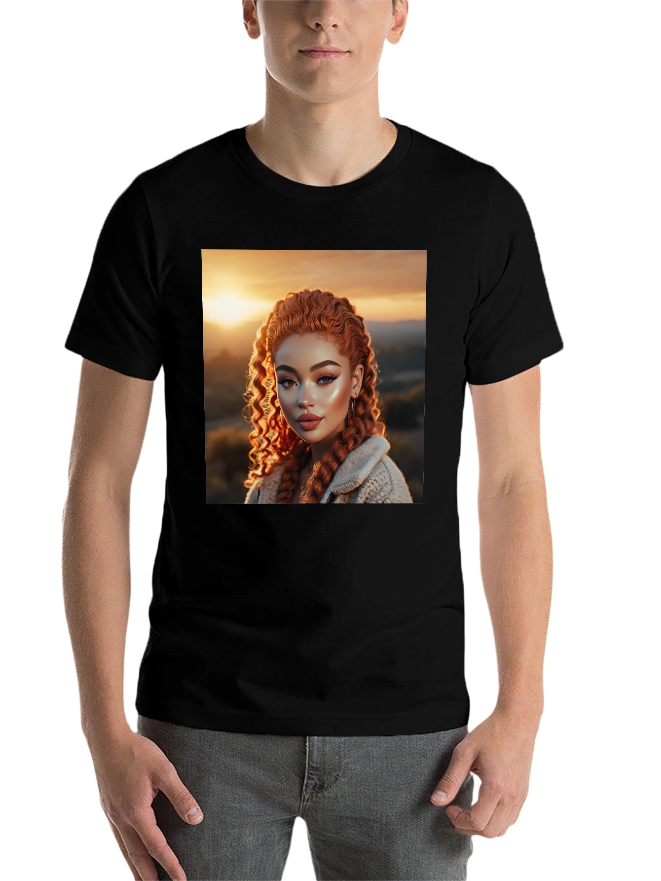 Black Graphic Tee - Red Haired Beauty view 7