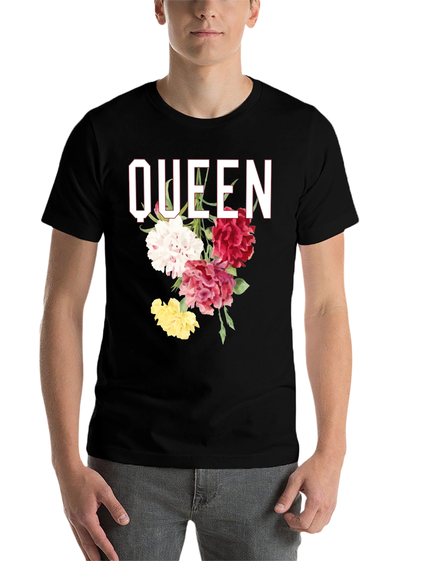 Black Queen Floral Graphic T-Shirt view 7