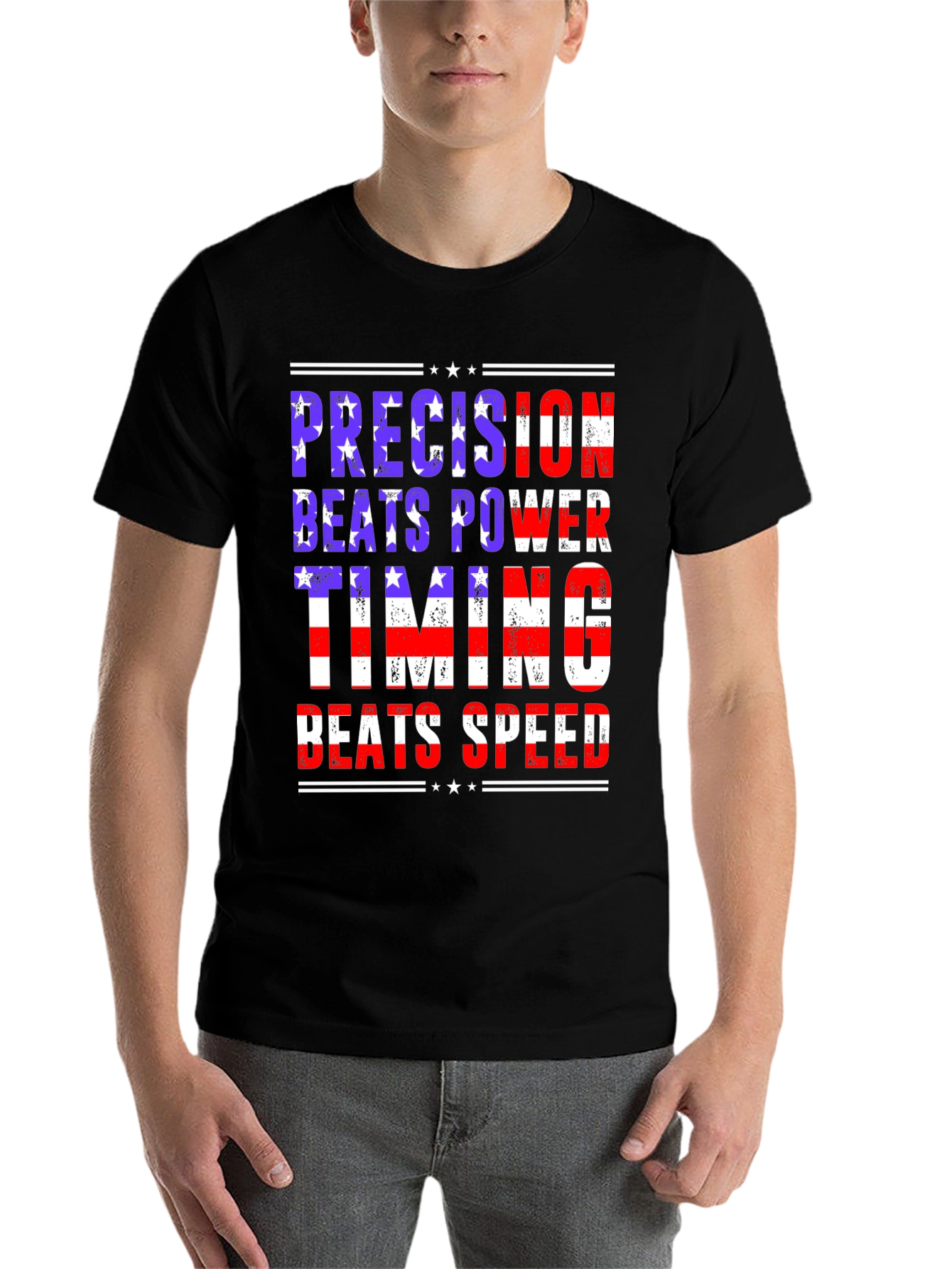 Black Precision Beats Power Graphic Tee view 7