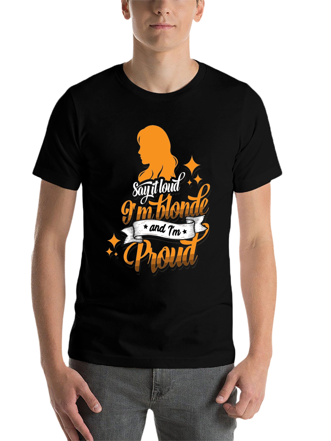 Black Blonde & Proud Graphic Tee - Black Cotton T-Shirt view 7
