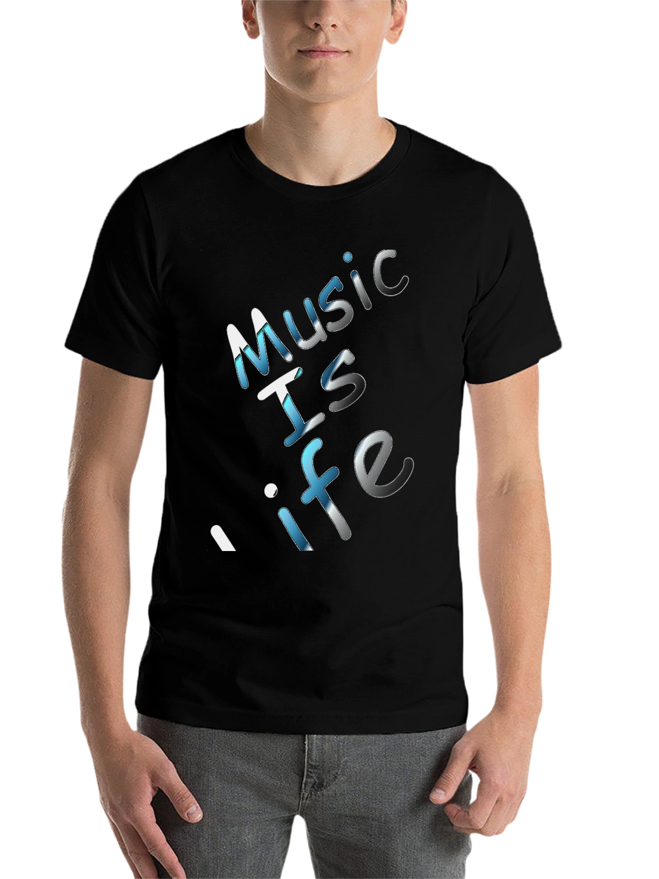 Black Music is Life Black Graphic Tee view 7