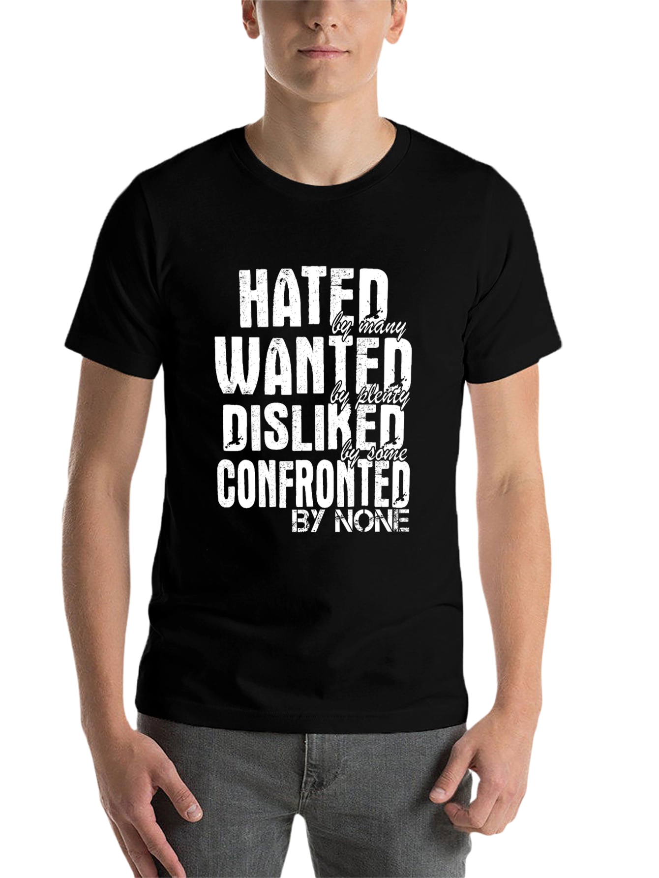 Black Hated, Wanted, Disliked Graphic Tee view 7