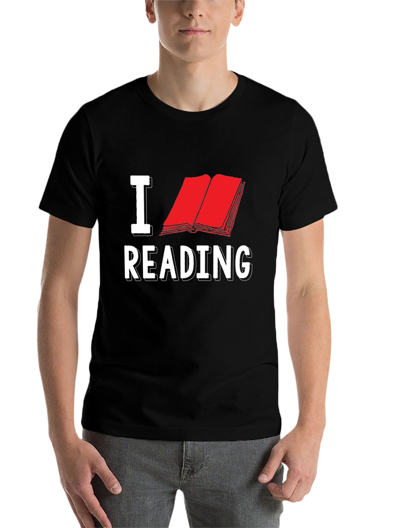 Black I Love Reading T-Shirt view 7