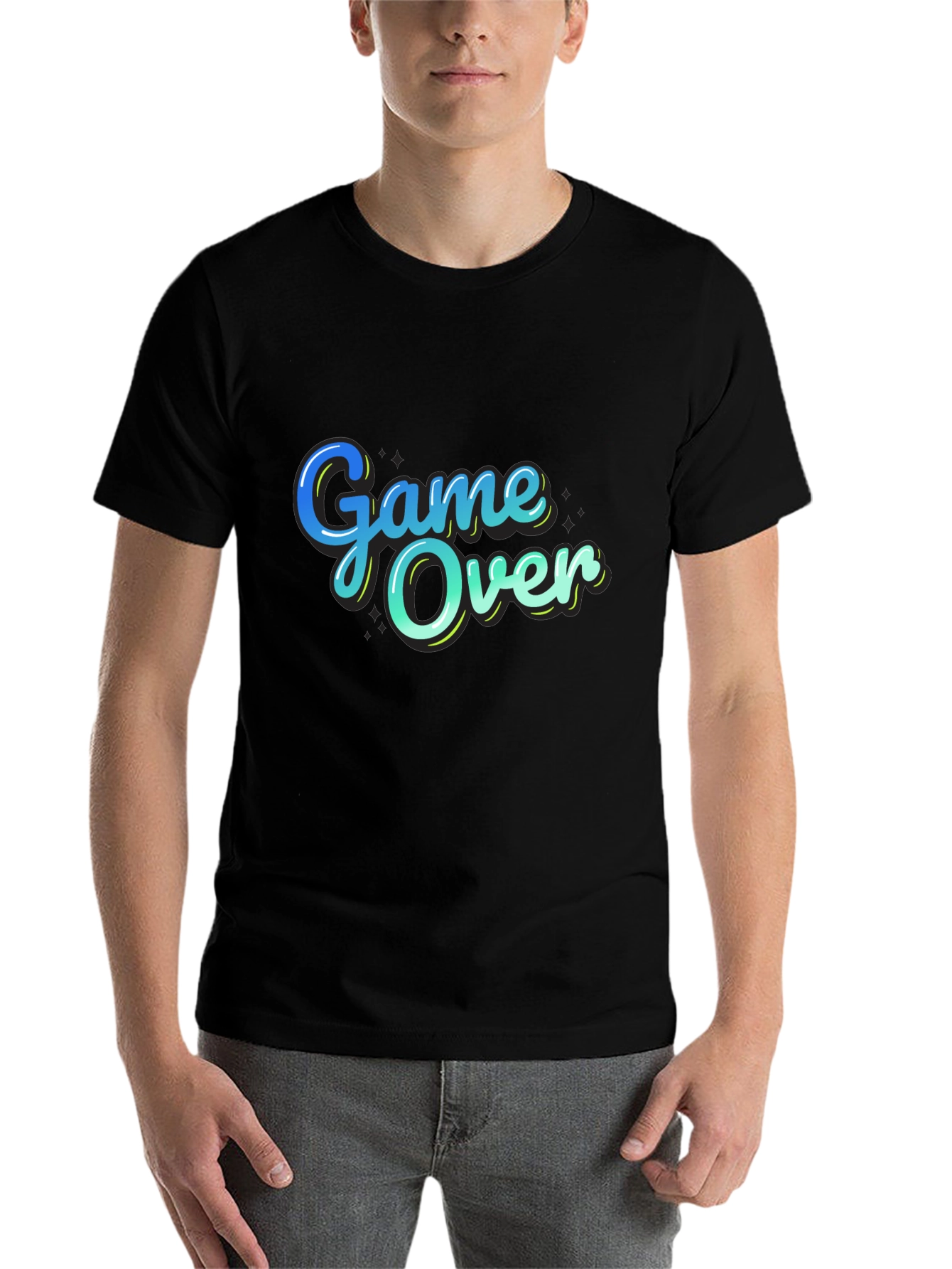 Black Game Over Graphic T-Shirt - Gamer Style view 7