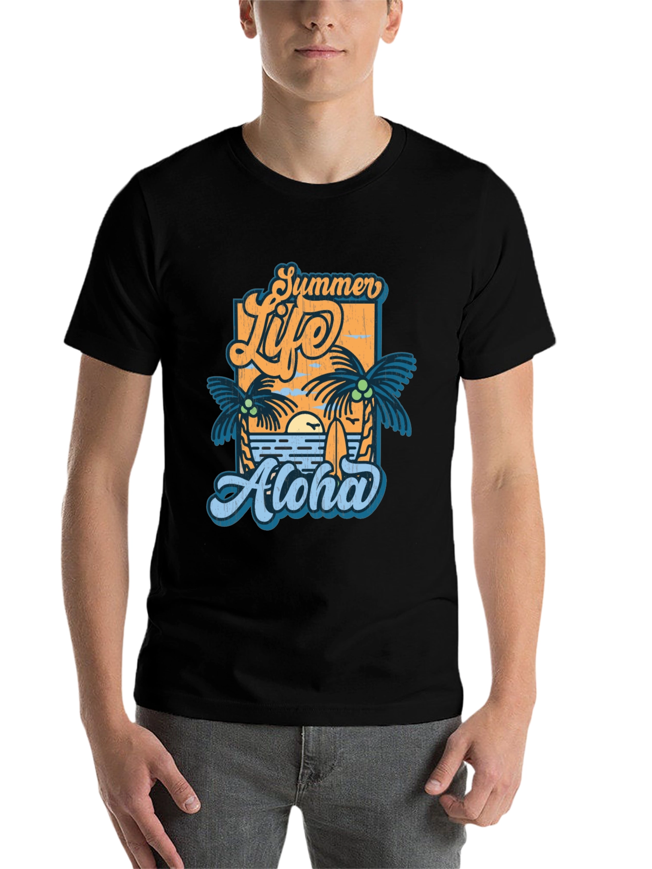 Black Summer Life Aloha Graphic T-Shirt - Tropical Vibe view 7