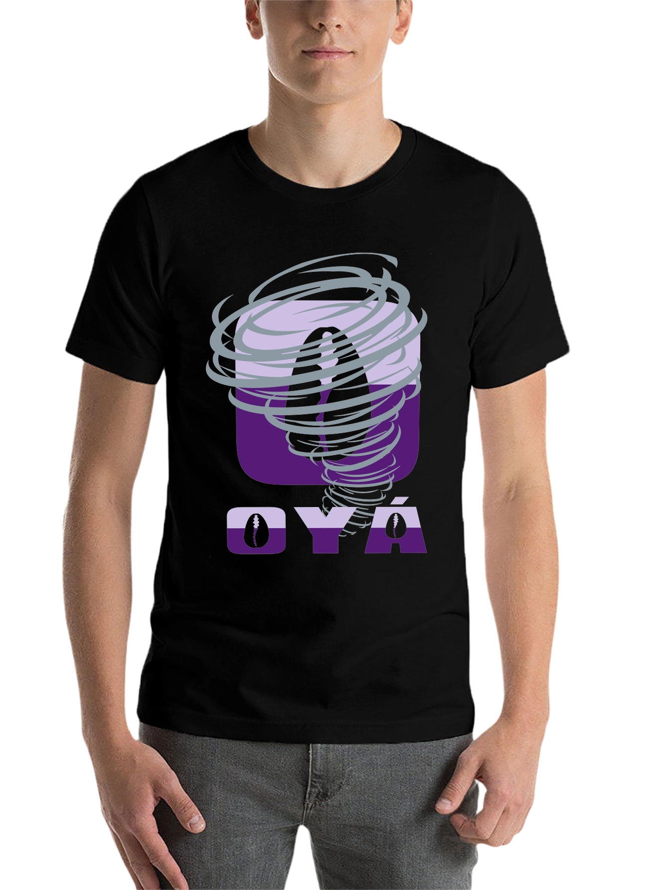 Black Oya Tornado T-Shirt - Unique Graphic Tee view 7