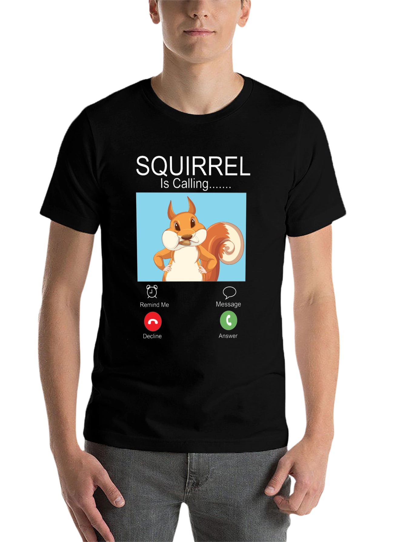 Black Squirrel is Calling T-Shirt - Answer the Call of the Wild! view 7