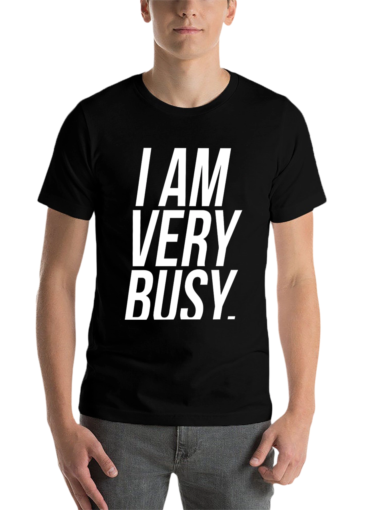 Black I Am Very Busy Graphic Tee - Soft Cotton Blend view 7