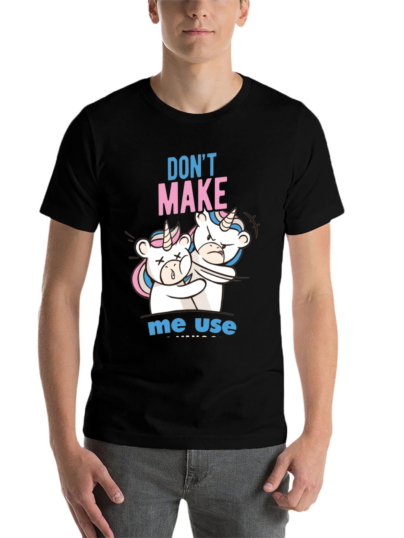 Black Don't Make Me Use Unicorn T-Shirt view 7