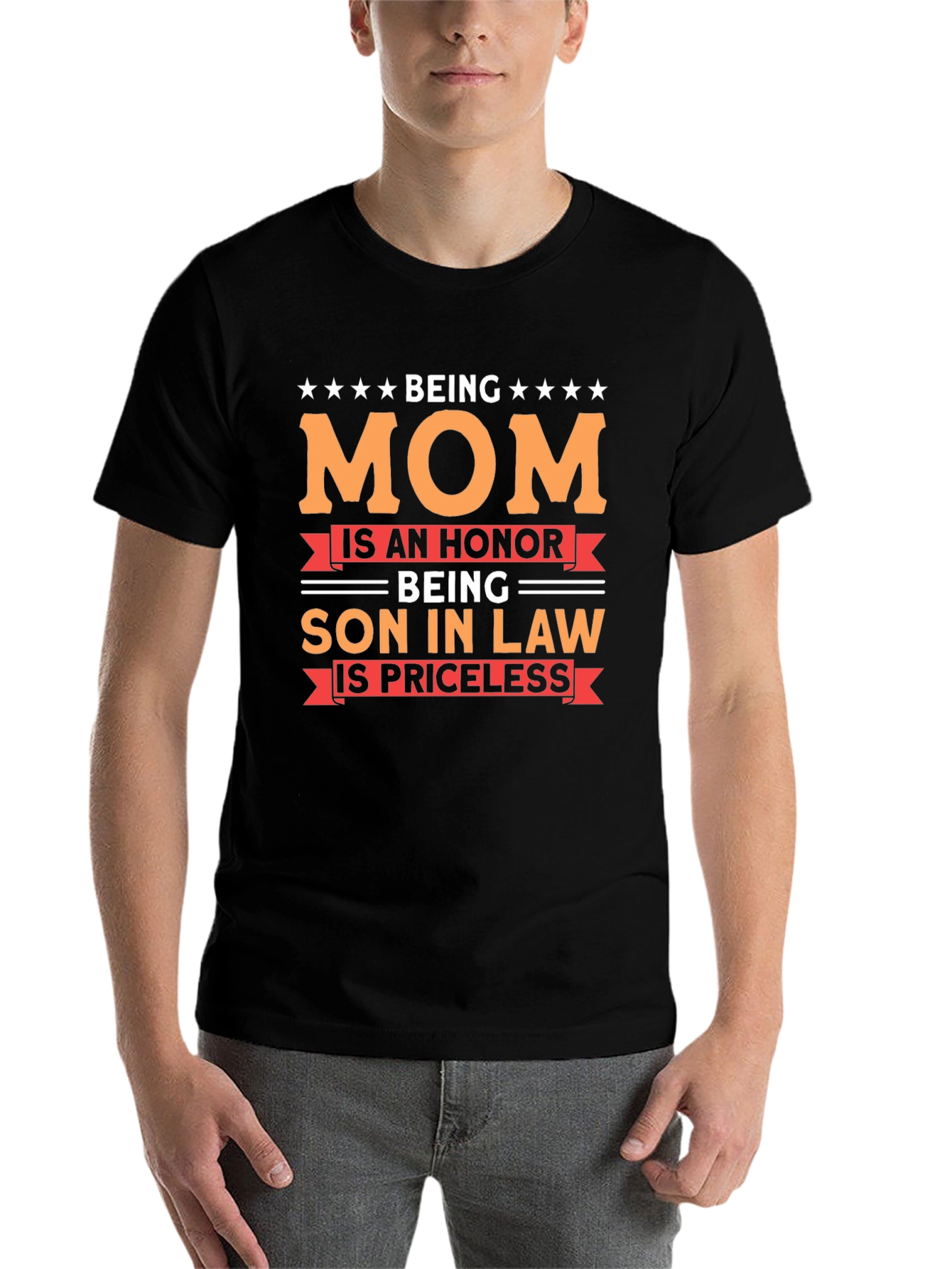 Black Being Mom Son-in-Law Graphic T-Shirt view 7