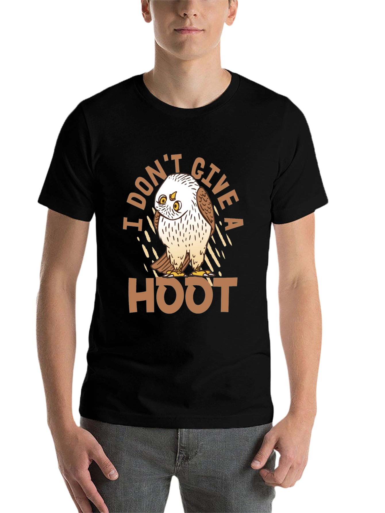 Black I Don't Give a Hoot Owl T-Shirt view 7