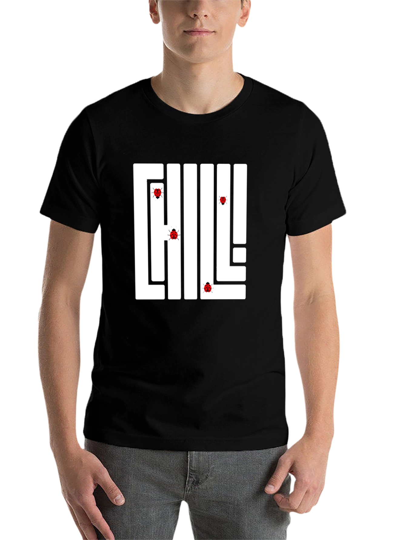 Black Chill Ladybug Graphic Tee - Unique Design view 7
