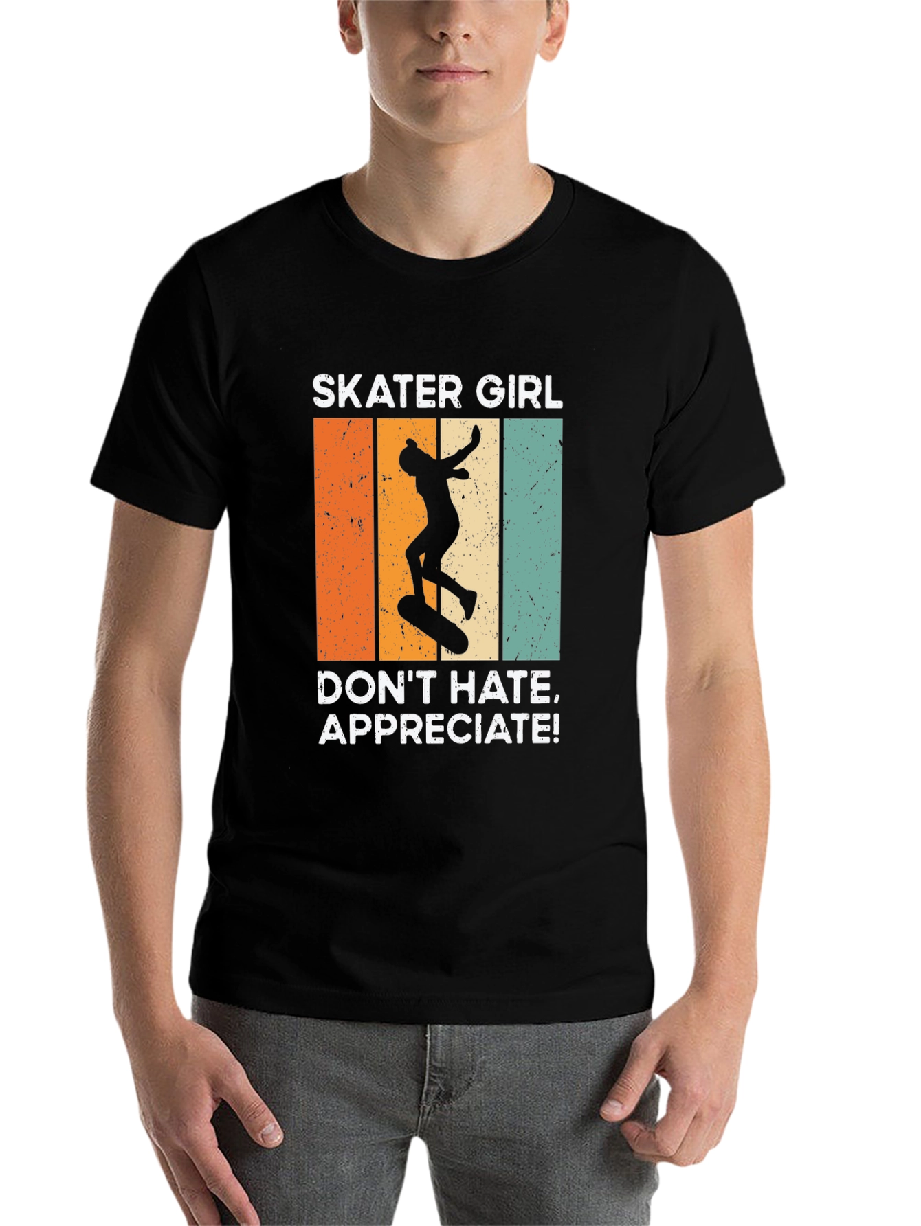 Black Skater Girl T-Shirt: Don't Hate, Appreciate! view 7
