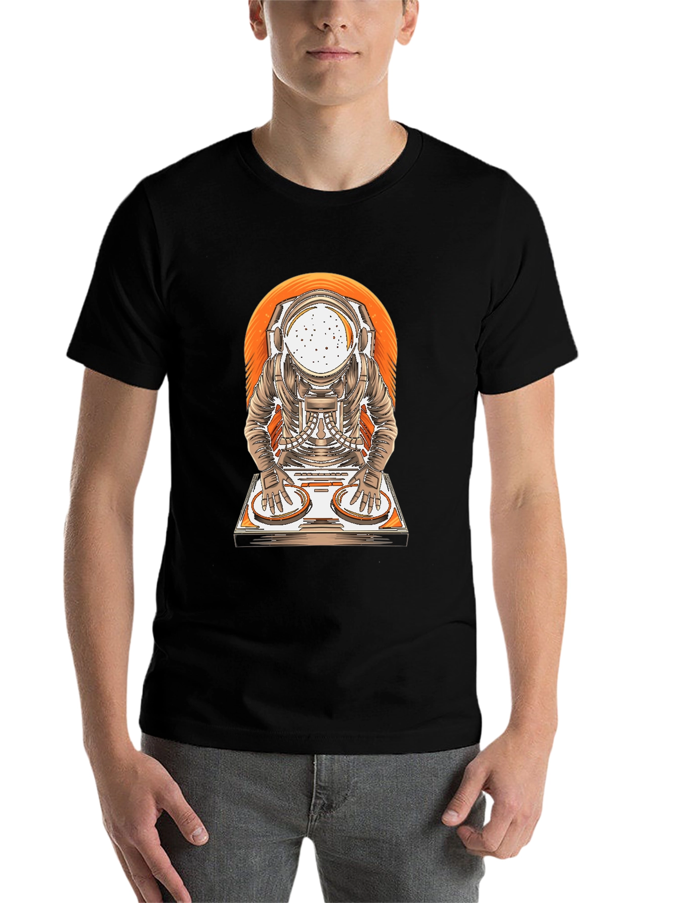 Black Astronaut DJ Graphic T-Shirt view 7