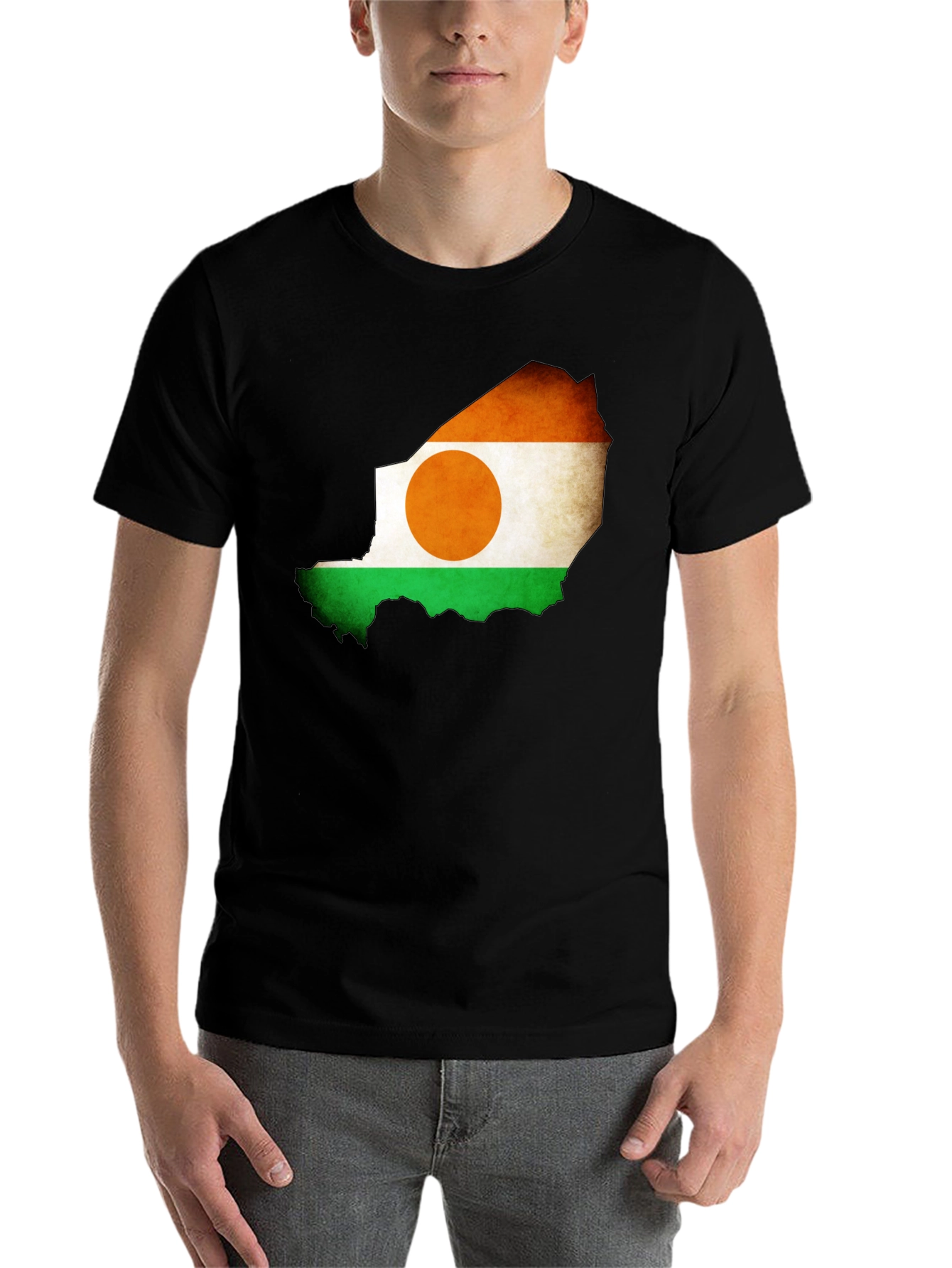 Black Niger Flag Map Graphic Tee - Black view 7