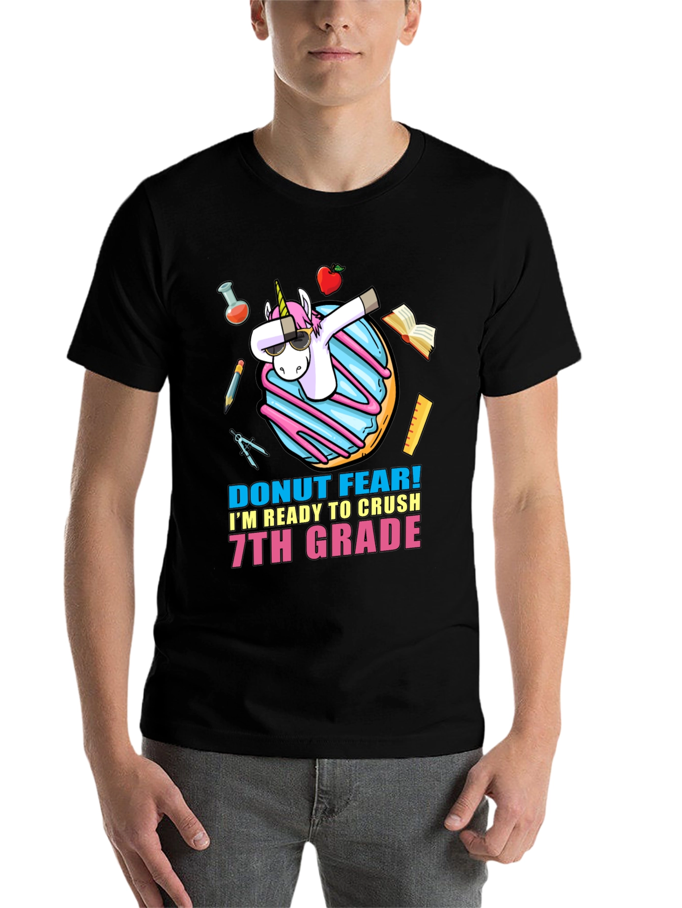 Black Donut Fear 7th Grade T-Shirt view 7