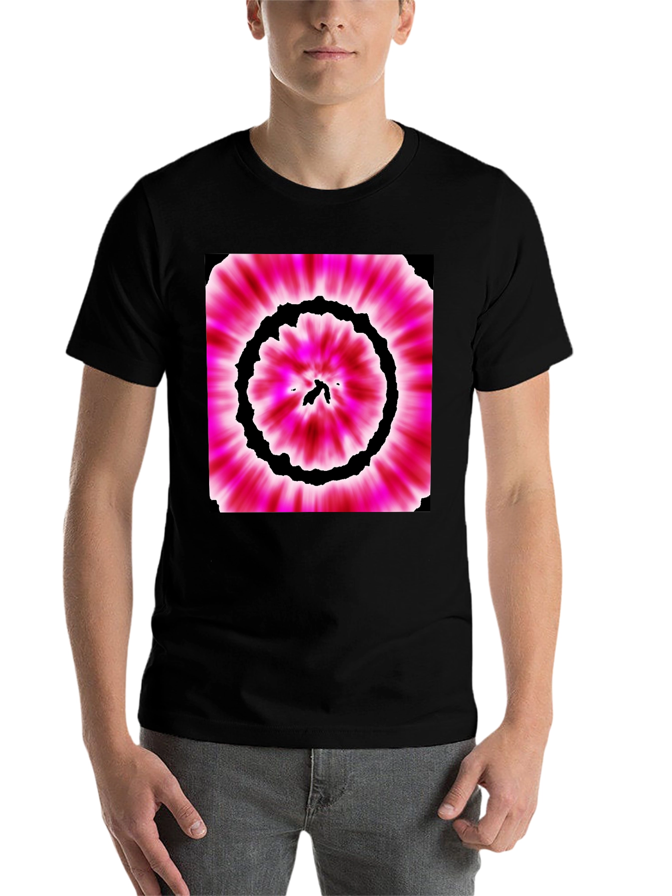 Black Vibrant Tie-Dye Graphic Tee view 7