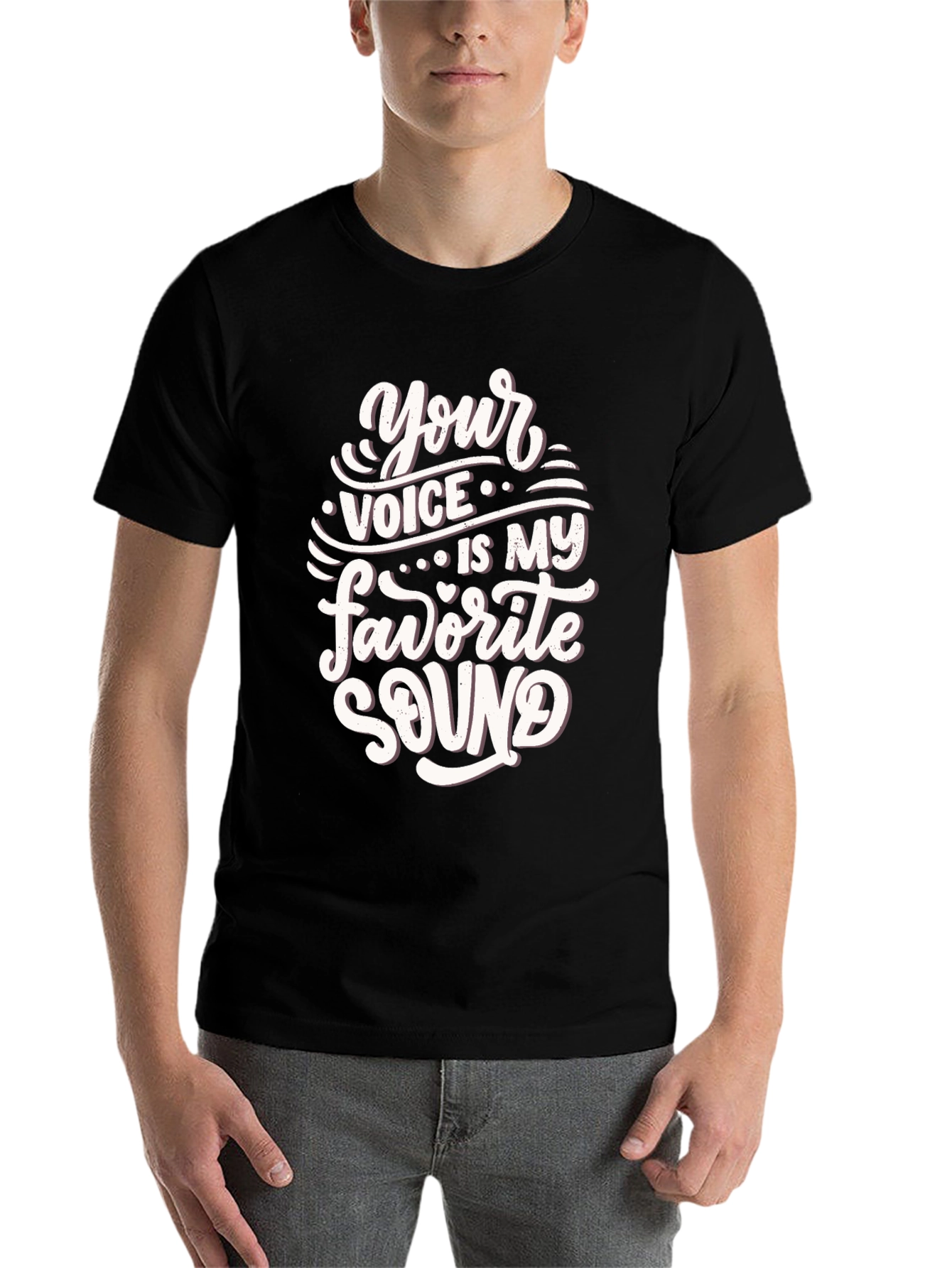 Black Your Voice is My Favorite Sound T-Shirt view 7