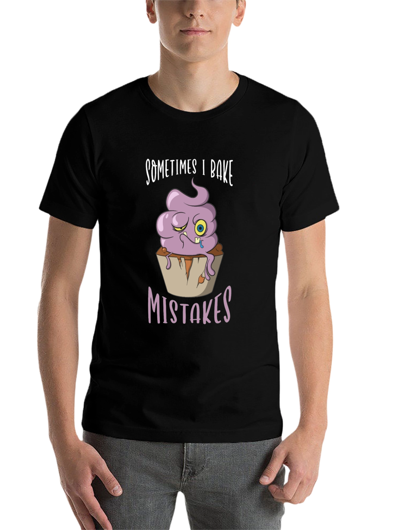 Black Funny Baking T-Shirt: "Sometimes I Bake Mistakes" view 7