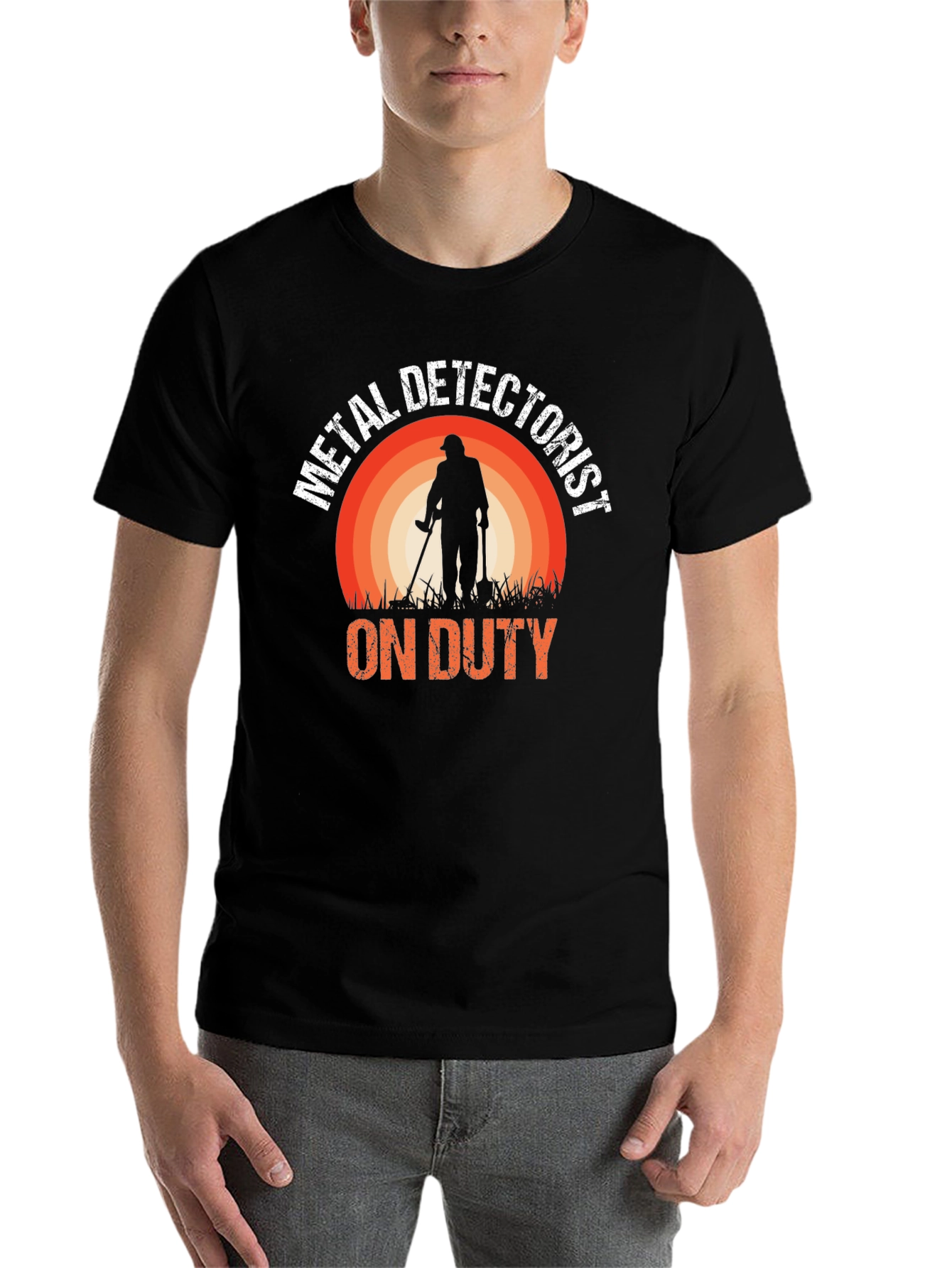 Black Metal Detectorist On Duty T-Shirt - Black view 7