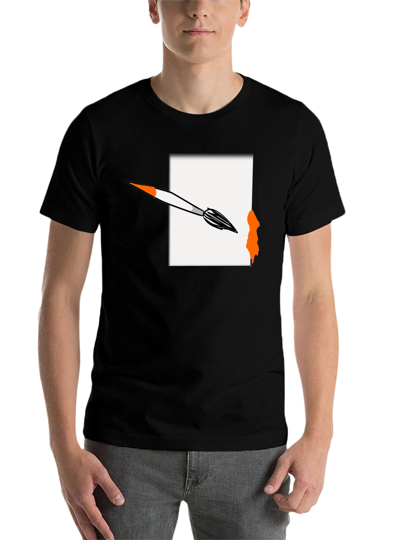 Black Artistic Brushstroke Graphic Tee view 7