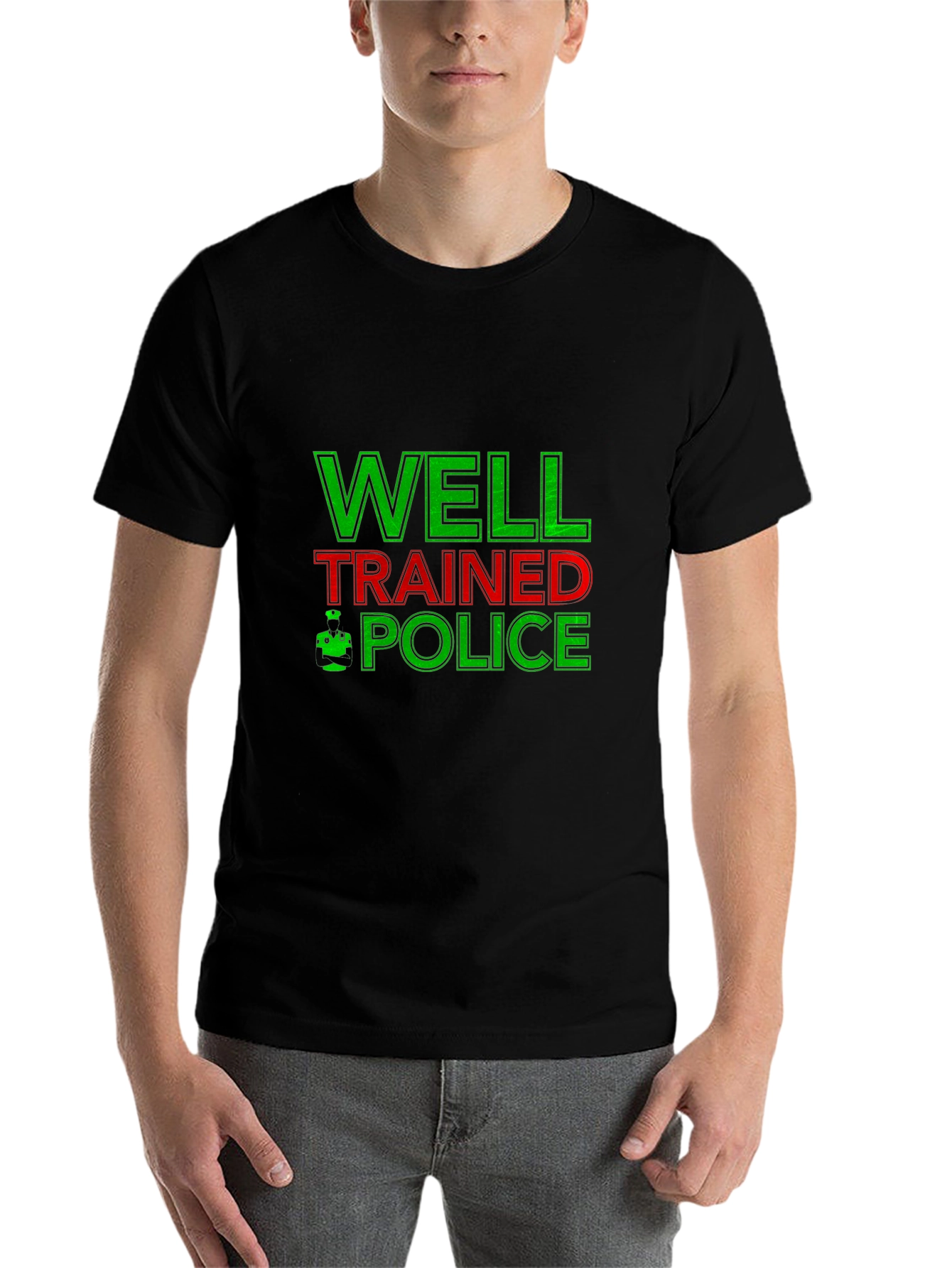 Black Well Trained Police Graphic T-Shirt view 7