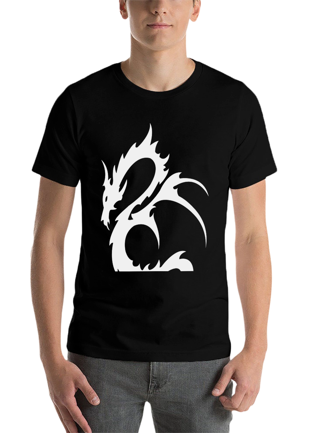 Black Dragon Graphic Black Tee - Stylish & Unique view 7