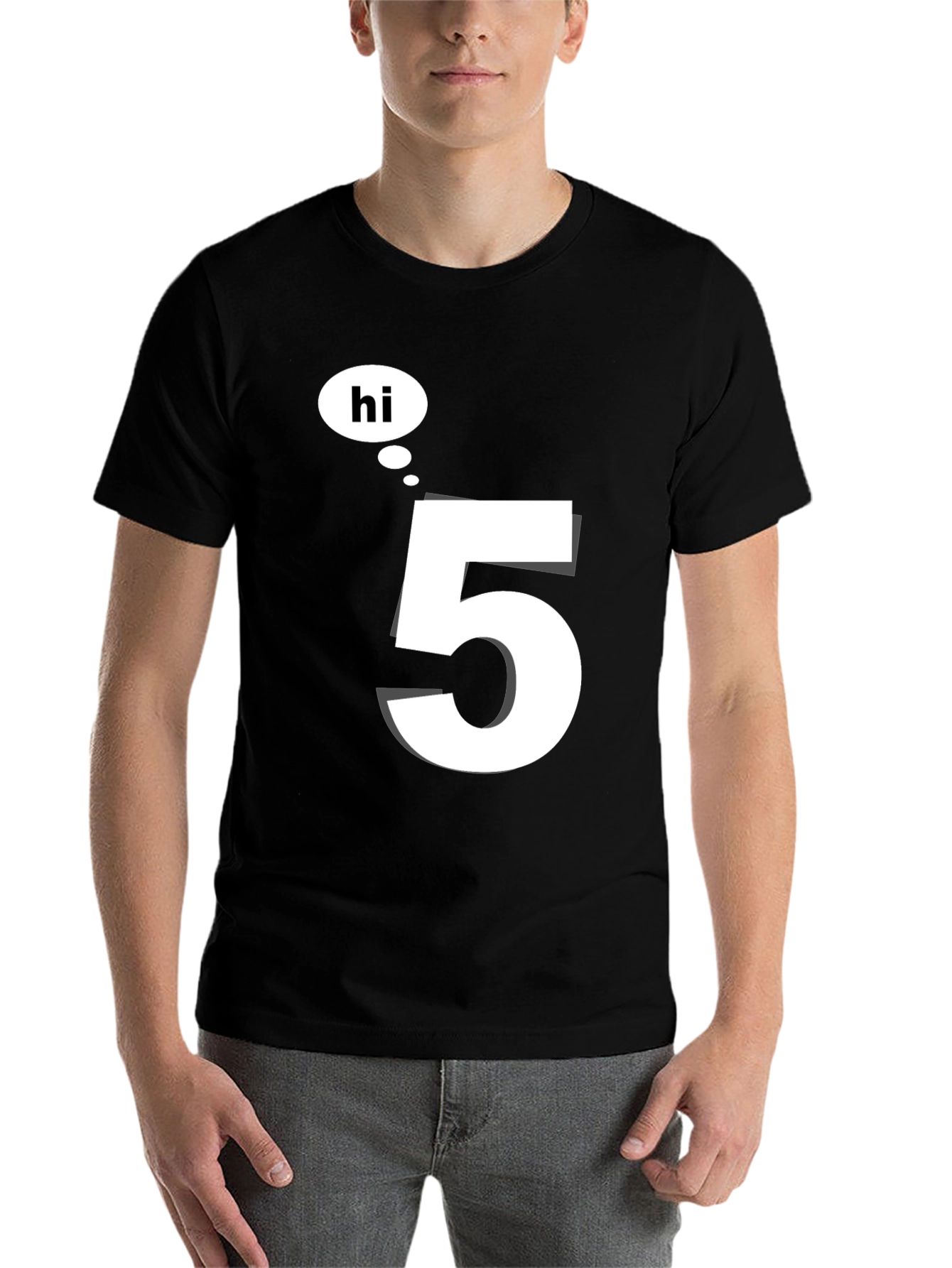 Black Hi 5 Black T-Shirt - Casual Wear view 7