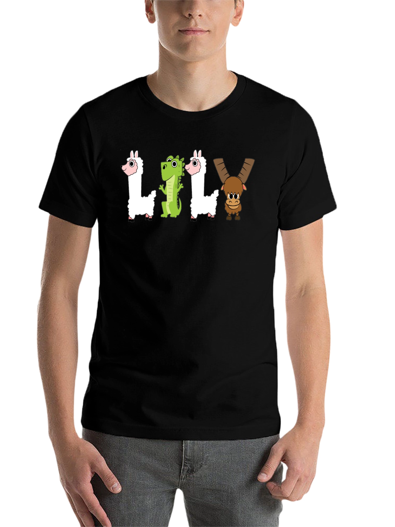 Black LILY Cartoon T-Shirt - Funny Graphic Tee view 7