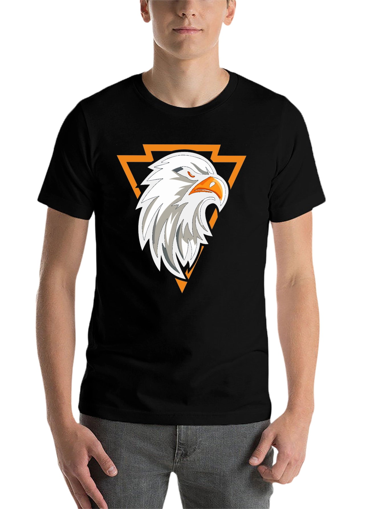 Black Eagle Graphic Print Black T-Shirt view 7