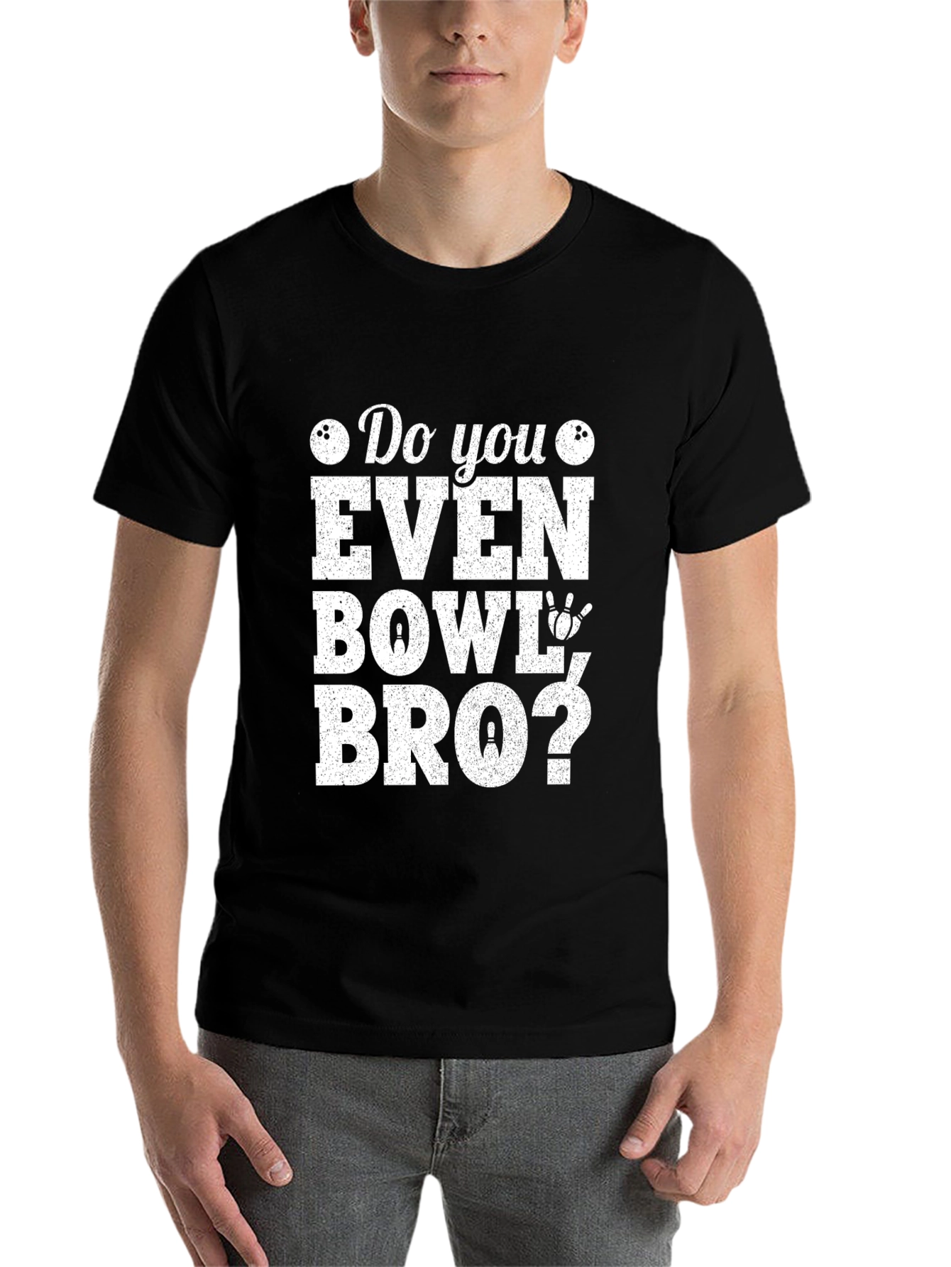 Black Do You Even Bowl Bro? Graphic Tee view 7