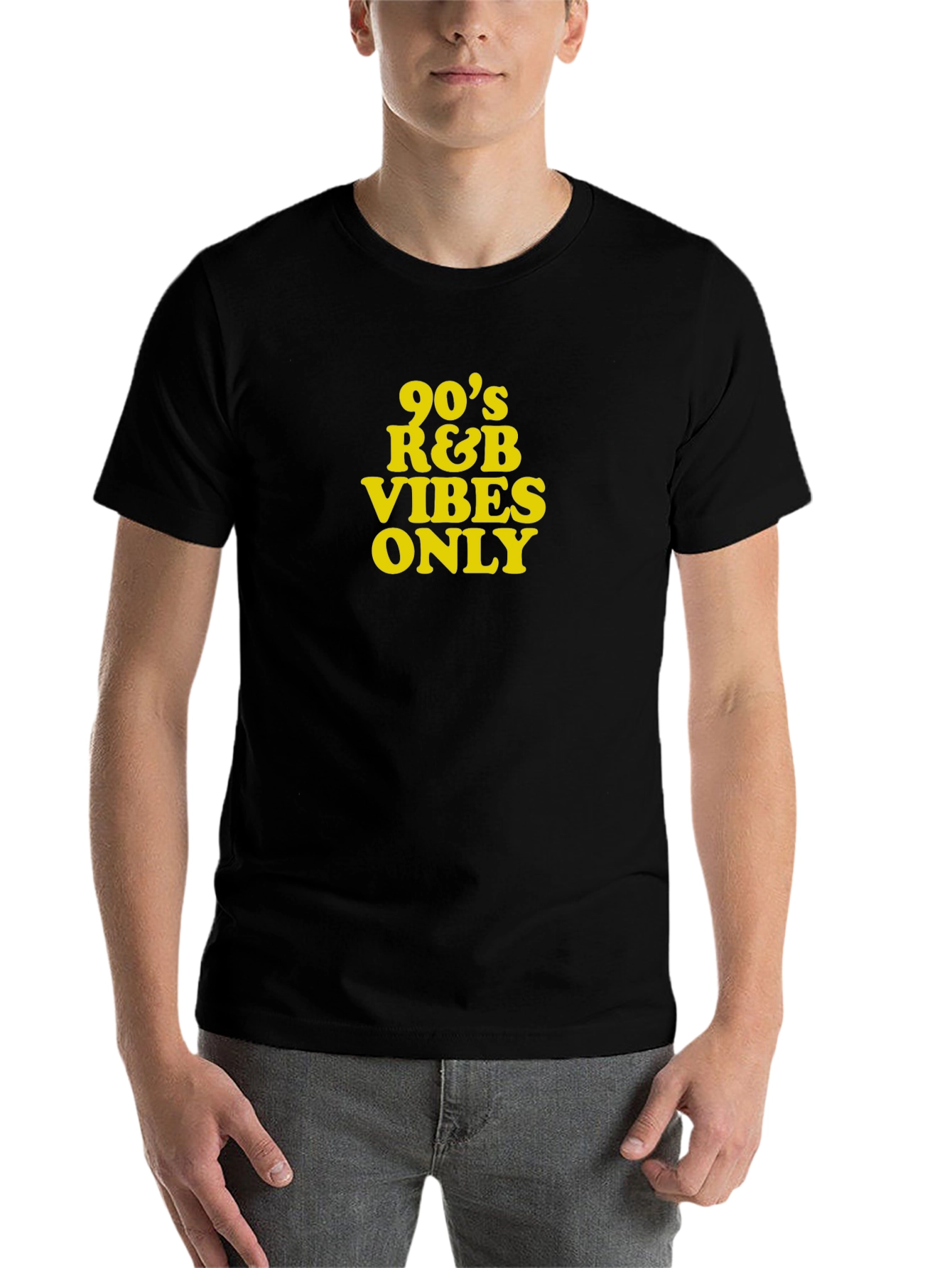 Black 90's R&B Vibes Only Black T-Shirt view 7