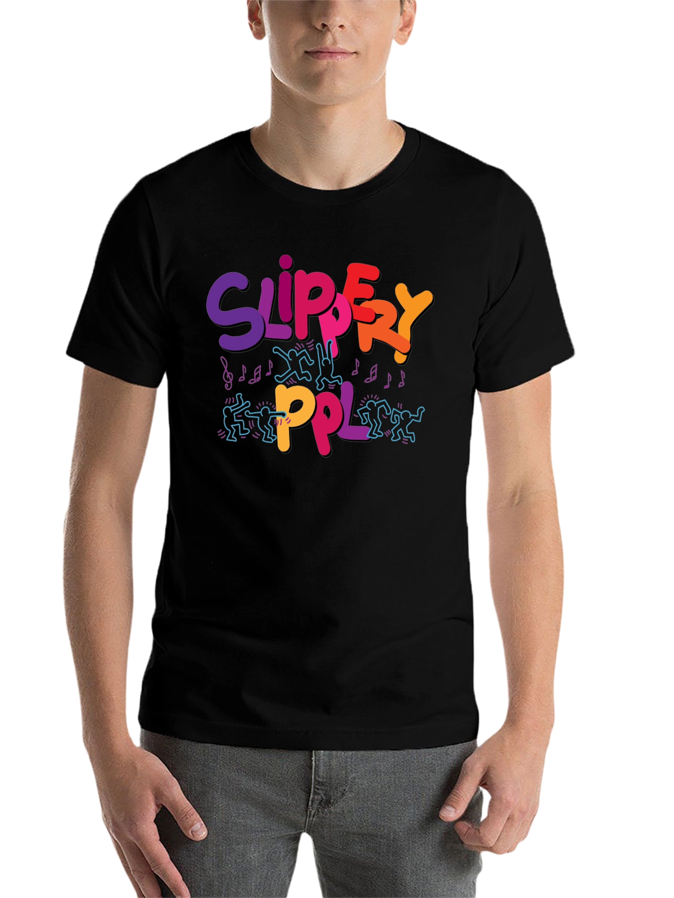 Black Slippery PPL Graphic T-Shirt - Black view 7