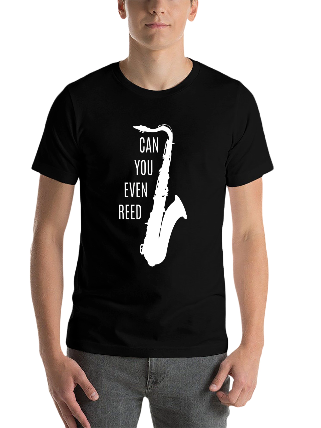Black Can You Even Reed T-Shirt - Musician Saxophone Player Tee view 7