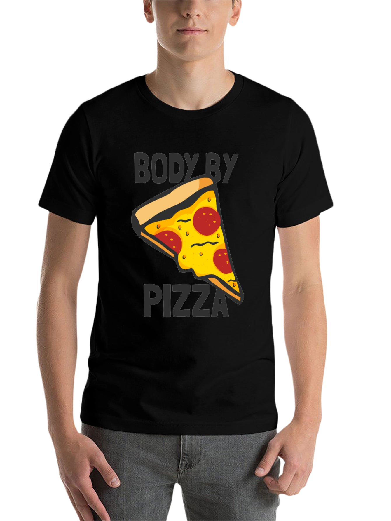 Body By Pizza Graphic Tee - Funny Unisex T-Shirt - 7
